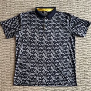 Men's Swannies Patterned Polo Shirt with Contrast Trim